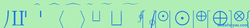 フォントCmMathExtension – 青い文字は緑の背景です。