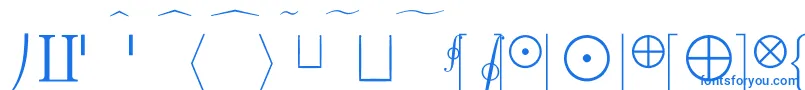 フォントCmMathExtension – 白い背景に青い文字
