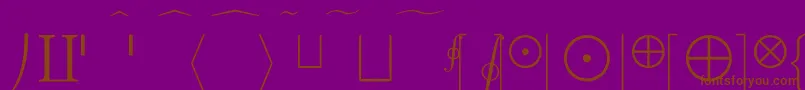 フォントCmMathExtension – 紫色の背景に茶色のフォント