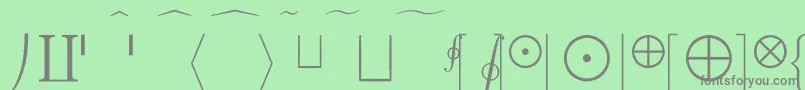 CmMathExtension-fontti – harmaat kirjasimet vihreällä taustalla