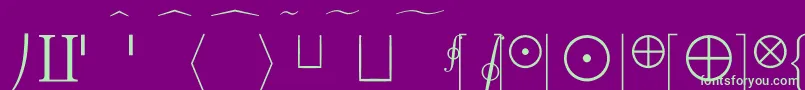 フォントCmMathExtension – 紫の背景に緑のフォント