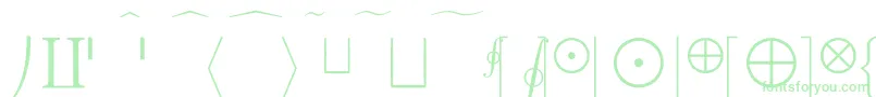 CmMathExtension-fontti – vihreät fontit valkoisella taustalla