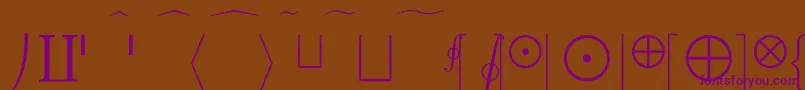 フォントCmMathExtension – 紫色のフォント、茶色の背景