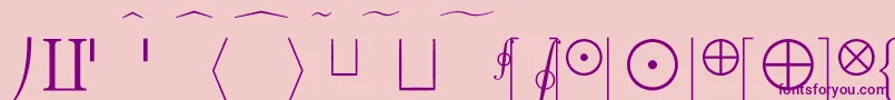 CmMathExtension-fontti – violetit fontit vaaleanpunaisella taustalla