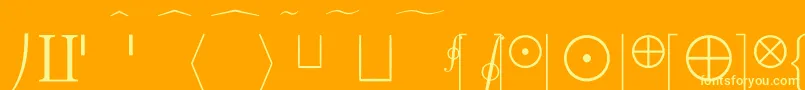 Czcionka CmMathExtension – żółte czcionki na pomarańczowym tle