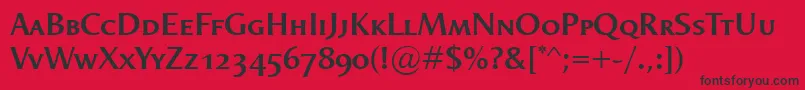 OdenseSmallcapsDemibold Font – Black Fonts on Red Background