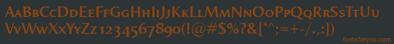 Шрифт OdenseSmallcapsDemibold – коричневые шрифты на чёрном фоне