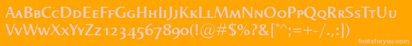 OdenseSmallcapsDemibold Font – Pink Fonts on Orange Background