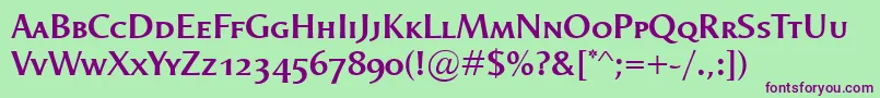 OdenseSmallcapsDemibold Font – Purple Fonts on Green Background