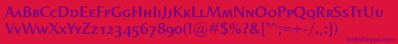 OdenseSmallcapsDemibold Font – Purple Fonts on Red Background
