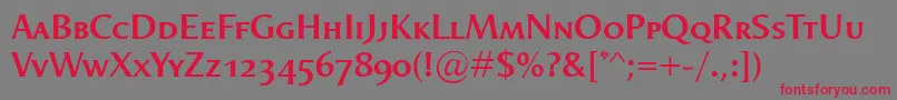 Шрифт OdenseSmallcapsDemibold – красные шрифты на сером фоне