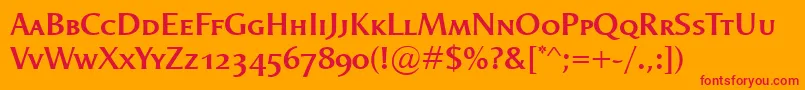 Шрифт OdenseSmallcapsDemibold – красные шрифты на оранжевом фоне