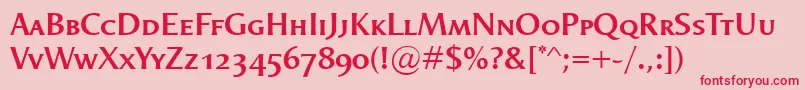 OdenseSmallcapsDemibold Font – Red Fonts on Pink Background