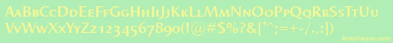OdenseSmallcapsDemibold Font – Yellow Fonts on Green Background