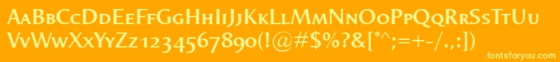 OdenseSmallcapsDemibold Font – Yellow Fonts on Orange Background