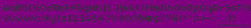 フォントWcAquabluesBta – 紫の背景に黒い文字