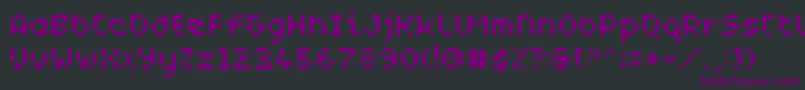 WcAquabluesBta-fontti – violetit fontit mustalla taustalla