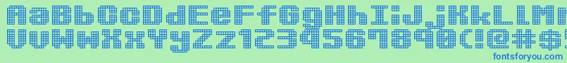 KimidoriMugcup Font – Blue Fonts on Green Background