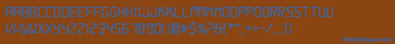 フォントDsDigii – 茶色の背景に青い文字