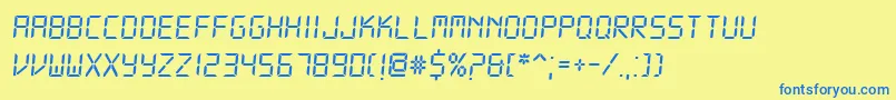DsDigii Font – Blue Fonts on Yellow Background