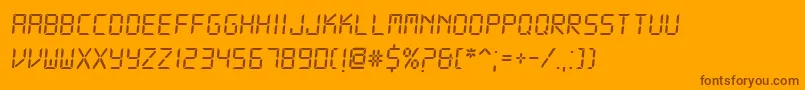 DsDigii Font – Brown Fonts on Orange Background