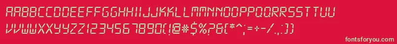 DsDigii Font – Green Fonts on Red Background