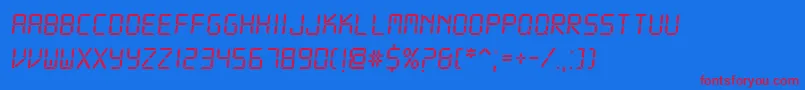 DsDigii Font – Red Fonts on Blue Background