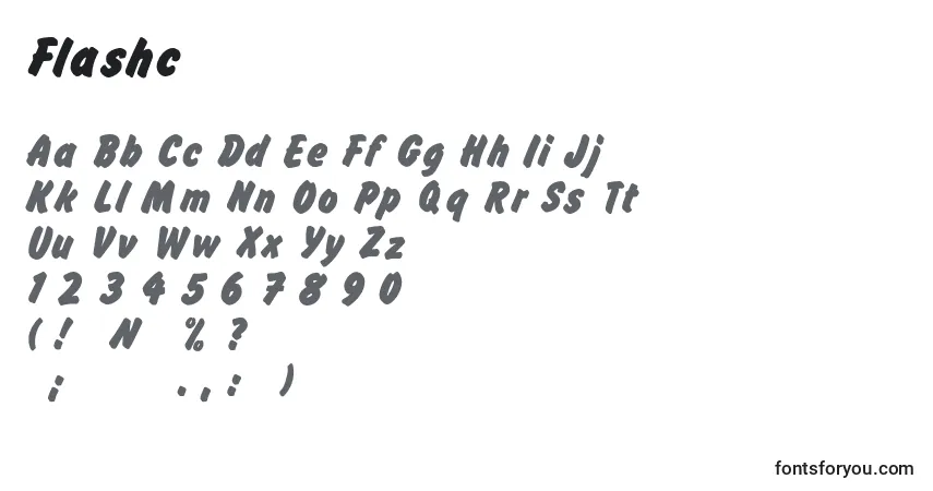 Czcionka Flashc – alfabet, cyfry, specjalne znaki