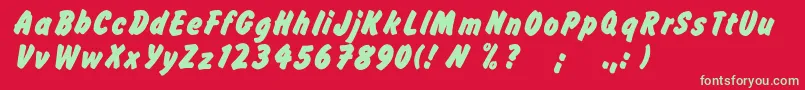 Flashc Font – Green Fonts on Red Background