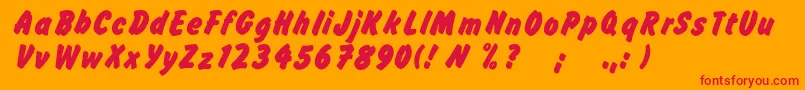 Flashc Font – Red Fonts on Orange Background
