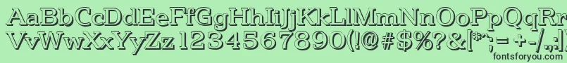 PenthouseshadowRegular Font – Black Fonts on Green Background