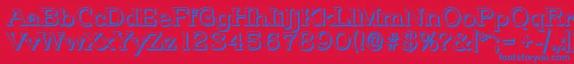 PenthouseshadowRegular Font – Blue Fonts on Red Background