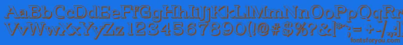 PenthouseshadowRegular Font – Brown Fonts on Blue Background