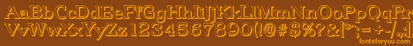 PenthouseshadowRegular Font – Orange Fonts on Brown Background