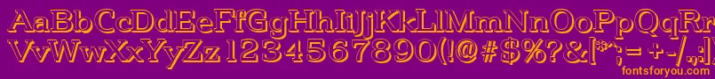 PenthouseshadowRegular Font – Orange Fonts on Purple Background