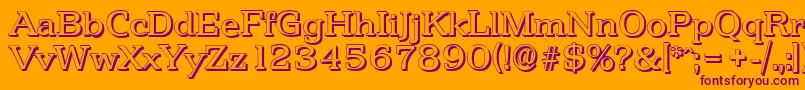 PenthouseshadowRegular Font – Purple Fonts on Orange Background