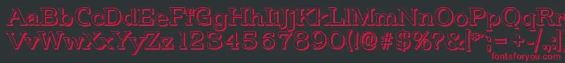 PenthouseshadowRegular Font – Red Fonts on Black Background