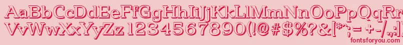 PenthouseshadowRegular Font – Red Fonts on Pink Background