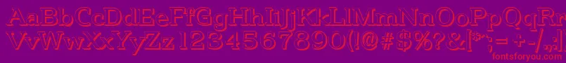 PenthouseshadowRegular Font – Red Fonts on Purple Background