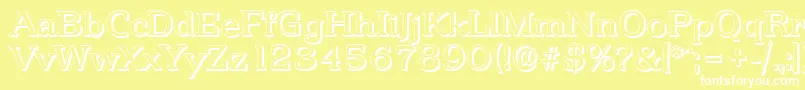 PenthouseshadowRegular Font – White Fonts on Yellow Background