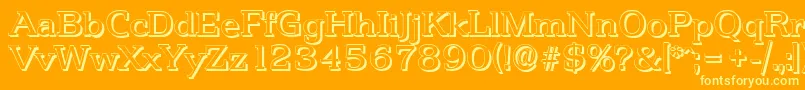 PenthouseshadowRegular Font – Yellow Fonts on Orange Background
