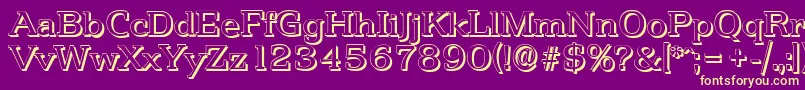 PenthouseshadowRegular Font – Yellow Fonts on Purple Background