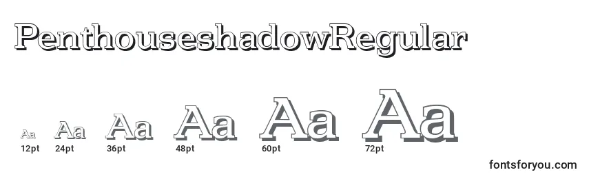 PenthouseshadowRegular Font Sizes