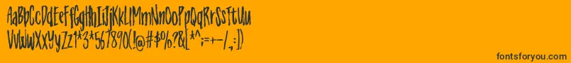 Straphangdemo-Schriftart – Schwarze Schriften auf orangefarbenem Hintergrund