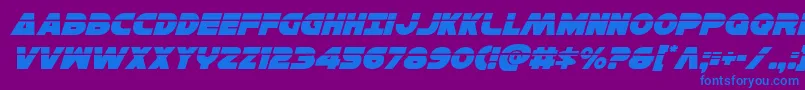 Hansolov3laserital Font – Blue Fonts on Purple Background