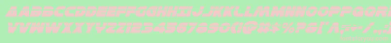 Hansolov3laserital Font – Pink Fonts on Green Background