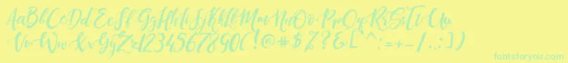 DandeleonVintageDemo Font – Green Fonts on Yellow Background