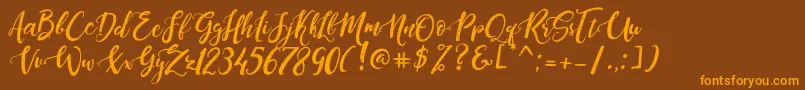 Шрифт DandeleonVintageDemo – оранжевые шрифты на коричневом фоне