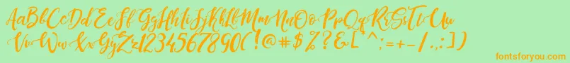 More about DandeleonVintageDemo Font DandeleonVintageDemo Font – Orange Fonts on Green Background