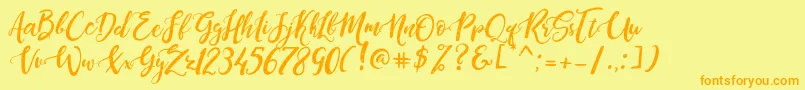 Police DandeleonVintageDemo – polices orange sur fond jaune